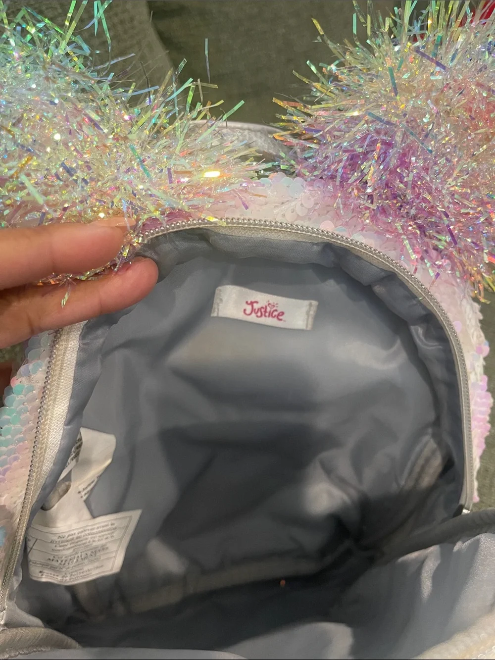 Justice iridescent sequin